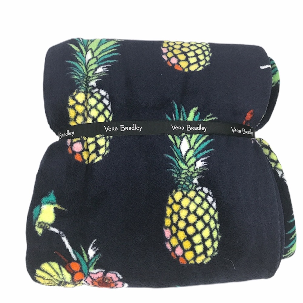 Vera Bradley Toucan Party Throw Blanket, Navy, 80x50